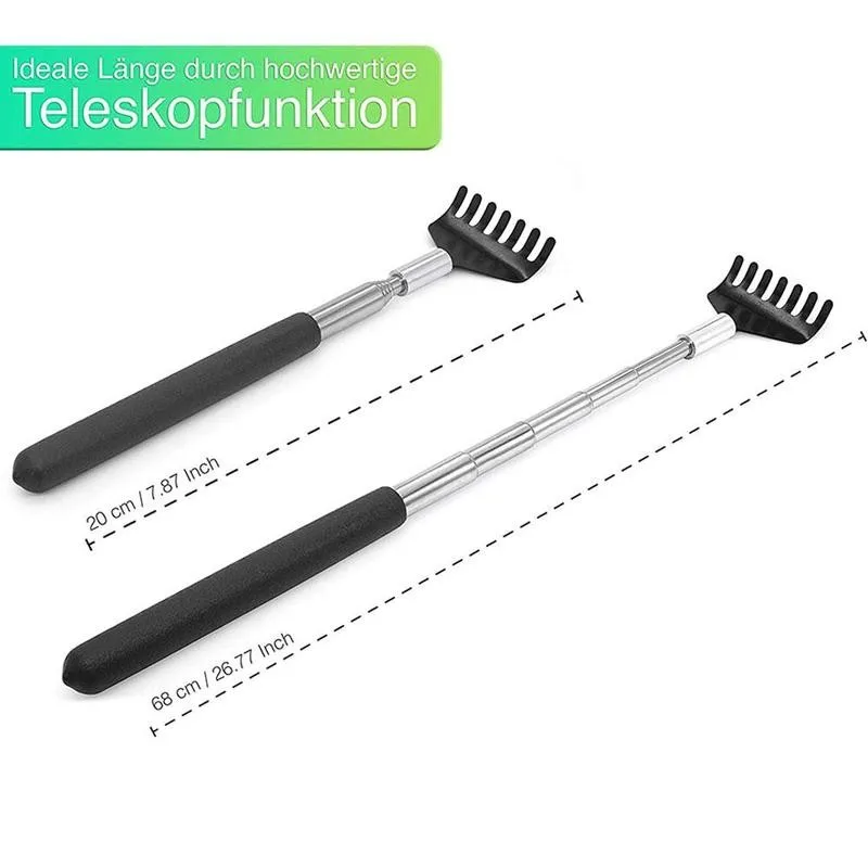 Back scratchers Telescopic Back Scratcher Scratching Massager Metal Stainless Steel Tool with Carrying Bag
