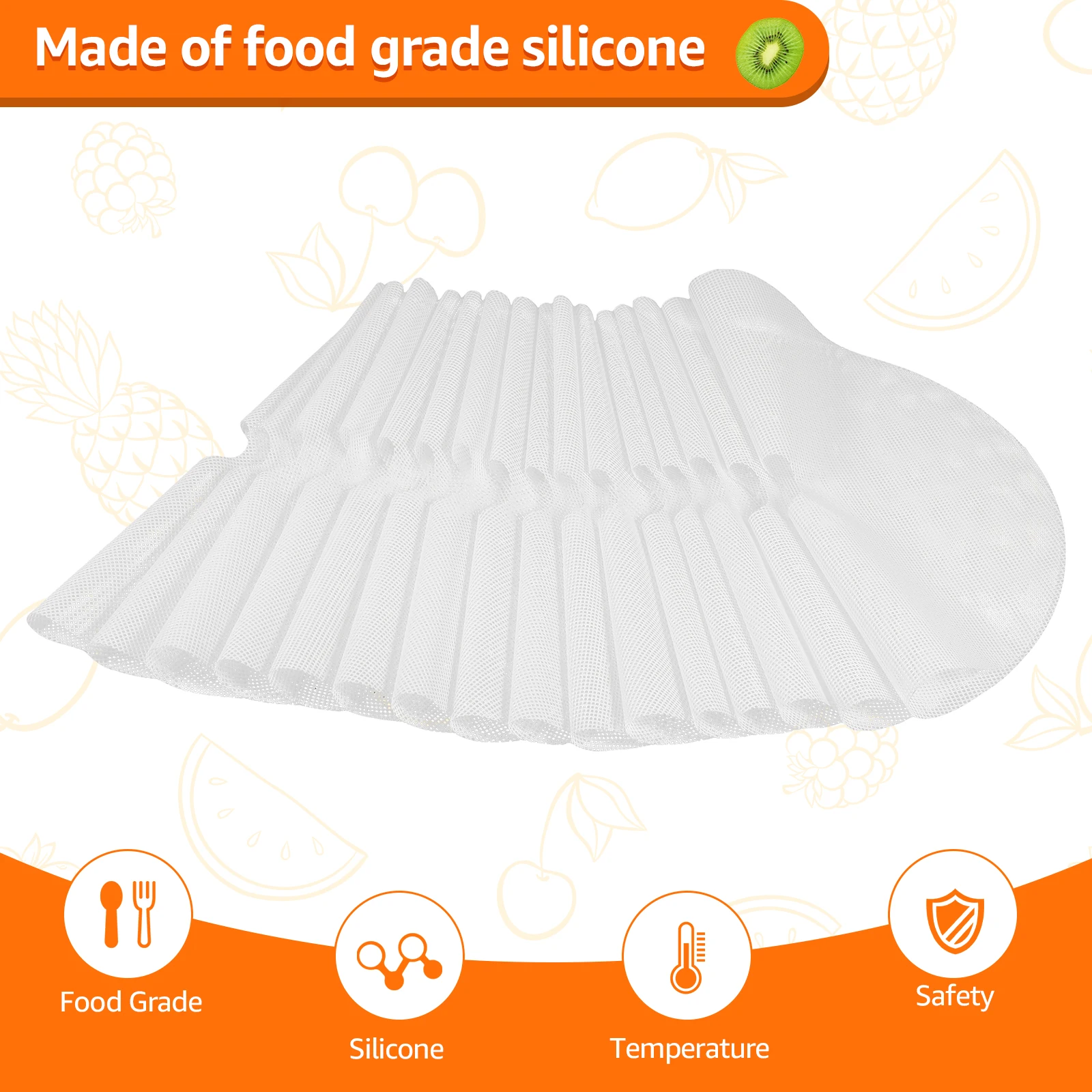 16Pcs Silicone Dehydrator Sheets Non Stick Food Fruit Dehydrator Mats Reusable Steamer Mesh Mat for Fruit Dryer Tray Liner