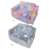 Comfy Toddler Chair Folding Out 2-in-1 Toddler Soft Couch Fold Out Glow in Dark Convertible Plush Foam Chair for Girls and Boys