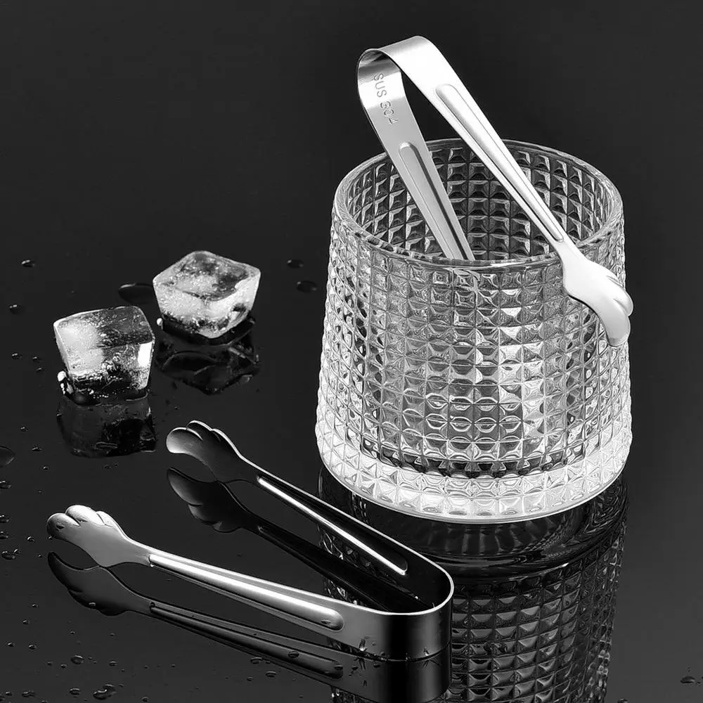 Stainless Steel Ice Cube Sugar Tongs Mini Serving Tongs For Salad Ice Non-Stick Bread Meat Fruit Clamp Kitchen Clip Tools