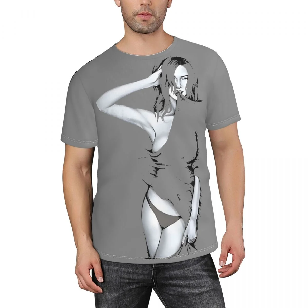 

Футболка женская/мужская оверсайз, пикантная рубашка из полиэстера в стиле ретро, с коротким рукавом, с 3D-принтом, с круглым вырезом, уличная одежда в стиле Харадзюку