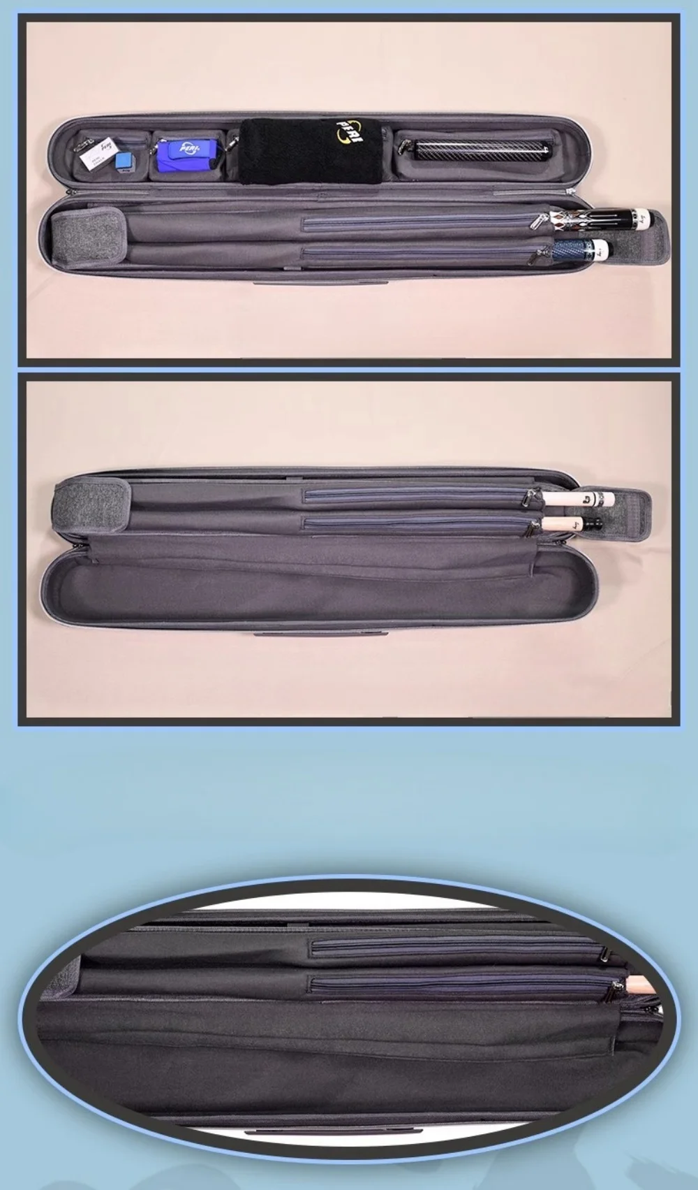 PERI 4 Holes Luxury Hard Billiard Cue Stick Case Holder 2