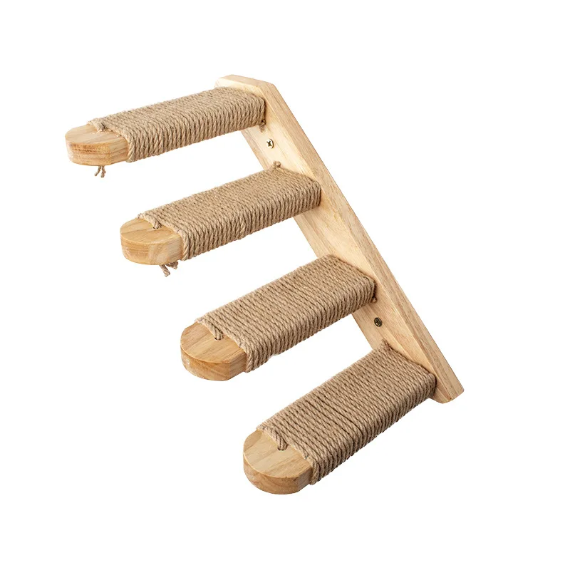 

Sisal Rope Cat Ladder Non-Slip Cat Climbing Frame Wood Cat Tree Stairs Step Cat Scratching Board Platform Pet Furniture Cat Toy