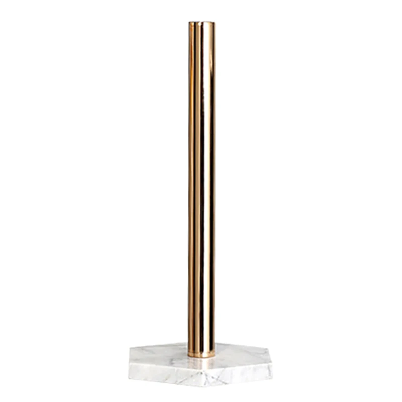 

Золотая бумажная стойка с мраморной основой, вертикальная стойка для бумажных полотенец, современный держатель для бумажных полотенец, рулонная стойка для туалета, для кухни