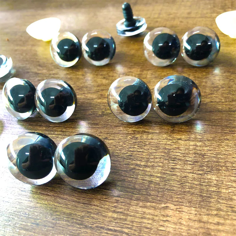10/20pcs 16/18/25 mm 3D comical Clear toy safety strange eyes doll eyes eyes with hard washer-size option 4