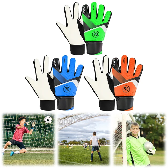 2 Pairs Kids Football Goalkeeper Gloves Breathable Soccer Ball Training Gloves Anti Slip Soccer Goalkeeper Gloves for Youth Boys