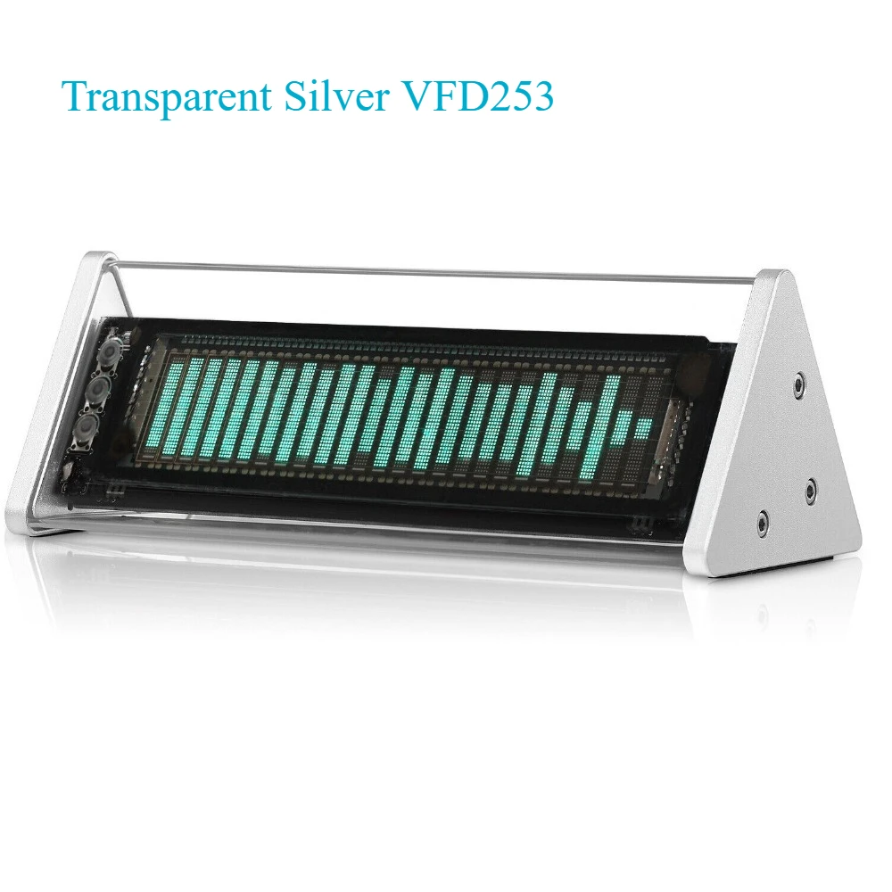 VFD253 시계 음악 스펙트럼 디스플레이 화면 사운드 레벨 미터 오디오 스위처 데스크탑 시계 블루투스 5.0