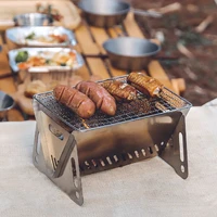 304 Stainless Steel Barbecue Grill Stove Folding Firewood Heater Firepit Outdoor Stove IGT Table Stove Camping Charcoal Stove 2