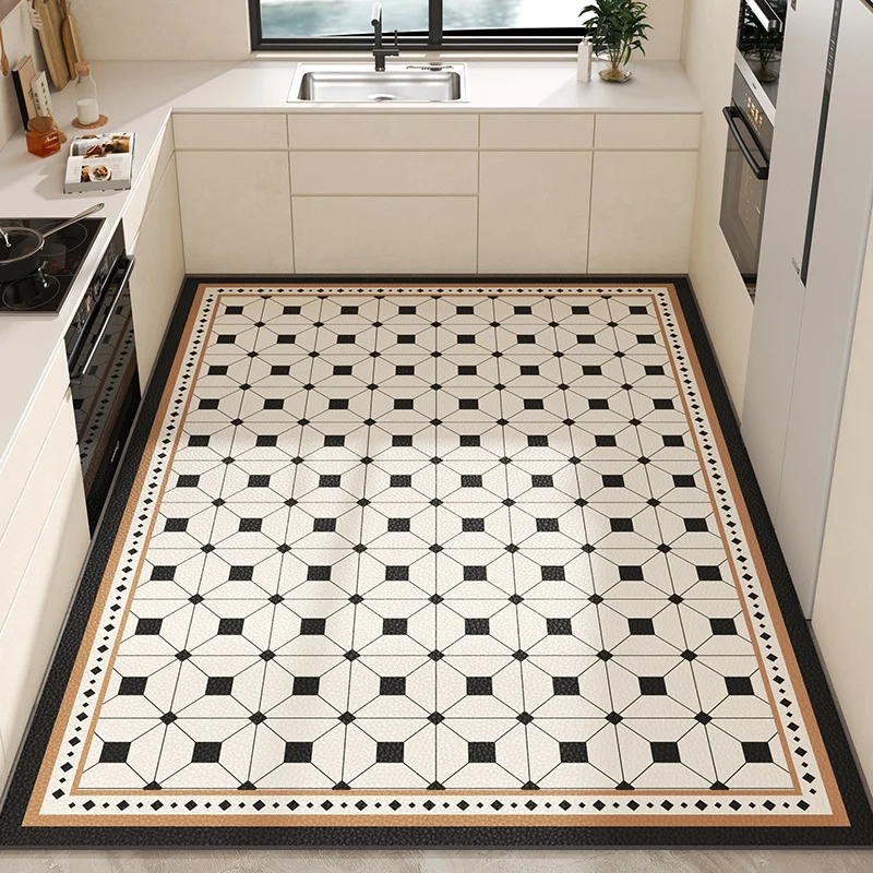 

Washable Kitchen PVC Carpets Balcony Waterproof Area Rug Large Home Decoration Living Room Carpet Cuttable Entrance Door Mat