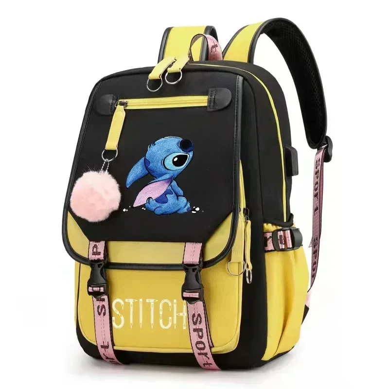 

Disney Stitch Lilo Backpack For Girl Anime School Bag For Teenager Canvas Laptop Back Pack Women Rucksack Cartoon Anime Gift