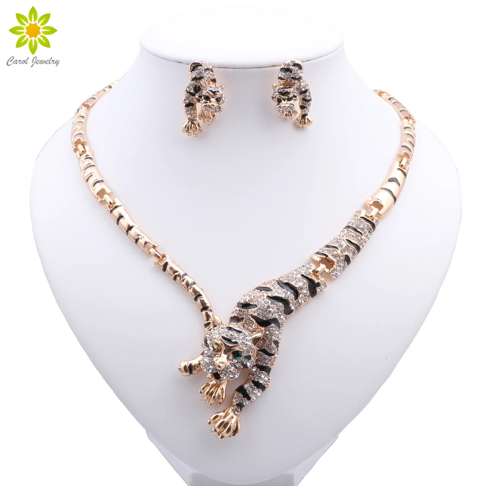 Women's Layered Shell Bead Necklace & Earrings Set - Gold/Silver Plated Leopard Print Brown Jewelry - View #5