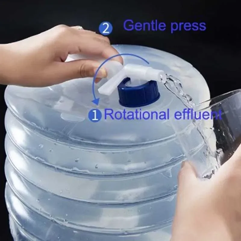 Folding Bucket Water Storage Bag Outdoor folding bucket car kettle car shrink portable water storage tank water bag with faucet household storage bucket