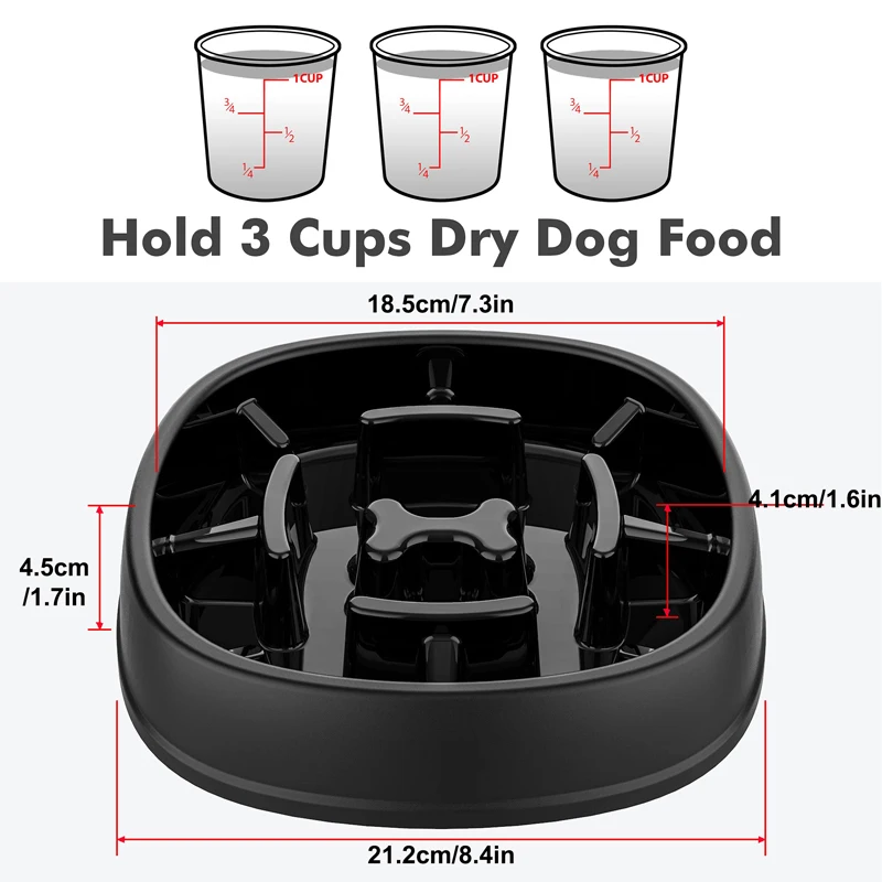 Benepaw Dog Slow Feeder, nourriture lente, écologique, antidérapante, pour animaux de compagnie, bol, plat, puzzle, anti-étouffement