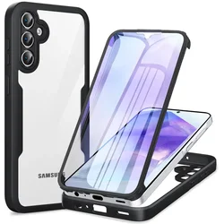 360 Full Body Built - in Screen Protector Phone Case Cover - A73 5G (Black)