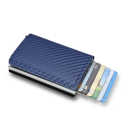 Anti - Theft RFID Slim Wallet - Minimalist Cardholder & Cash Organizer (Carbon Blue)