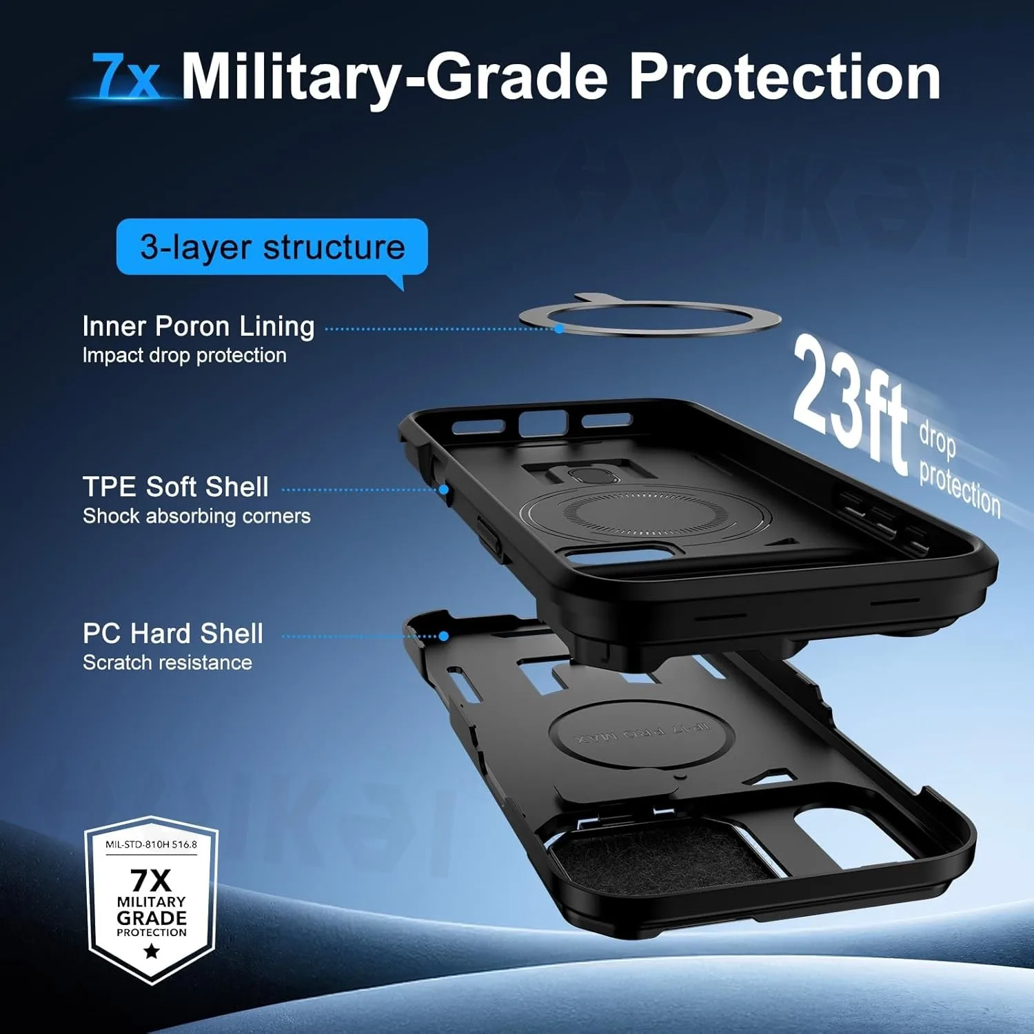 Magnetic Camera Protective Case with Kickstand and Impact Resistance