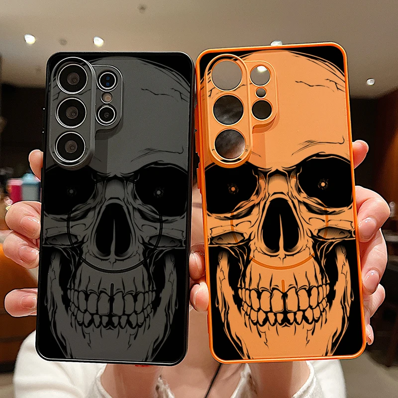 Human Skull Print Magnetic Phone Case Cover – Stylish and Durable Protection