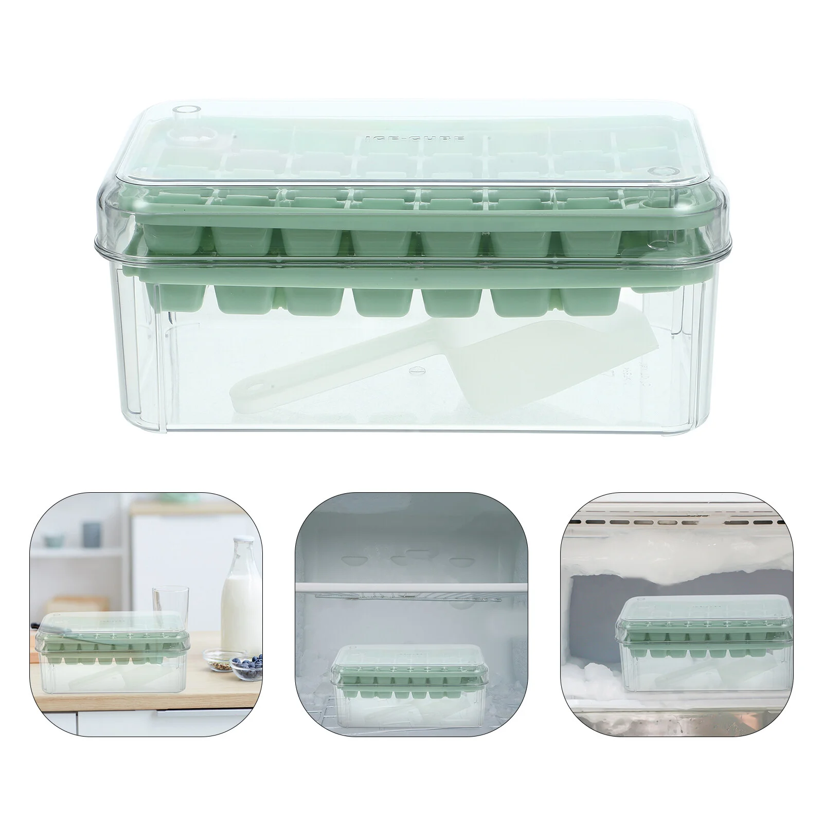 

Household Ice Multi-grid Making Artifact Cube Mold The Pet Tray with Lid and Bin Practical