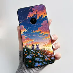 Aesthetic Luxury Soft Silicone Black Matte Phone Case with Cute Cool Patterns for Nokia 110 4G (2023) (HEI - TPU201)