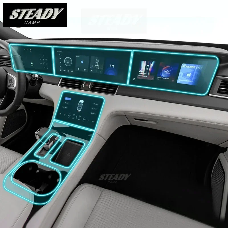 

For LEADING IDEAL ONE 2022-2023 Car Interior Center Console Transparent PPF-TPU Protective Film Anti-scratch Repair Refit