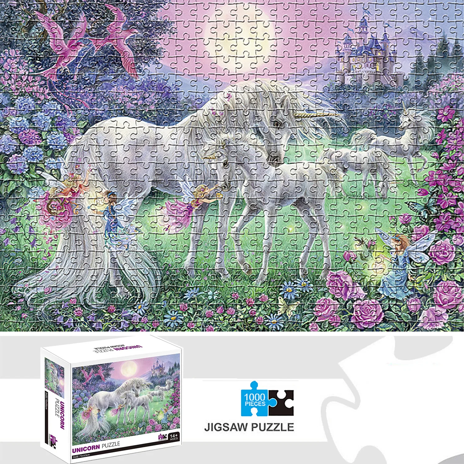 Unicorn Jigsaw Puzzle 1000 Pieces Home Decor Adults Puzzle Games Family Fun Floor Puzzles Educational Toys for Kids