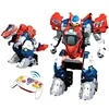 RC Robot Remote Control Dinosaur Toy One-key Deformation with Sound and Llight Music Dinosaur knowledge RC Toy For Children Gift 2
