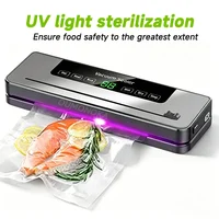 Machine d'emballage sous vide électrique pour aliments, avec bouton tactile, pour usage sec/humide, coupe-sac intégré, scelleuse sous vide pour cuisine 4
