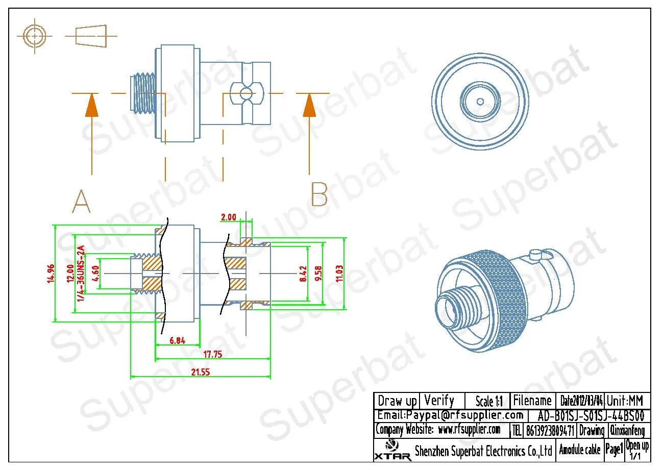 SMA Jack to BNC Female RF Coaxial Adapter for Two Way Radio