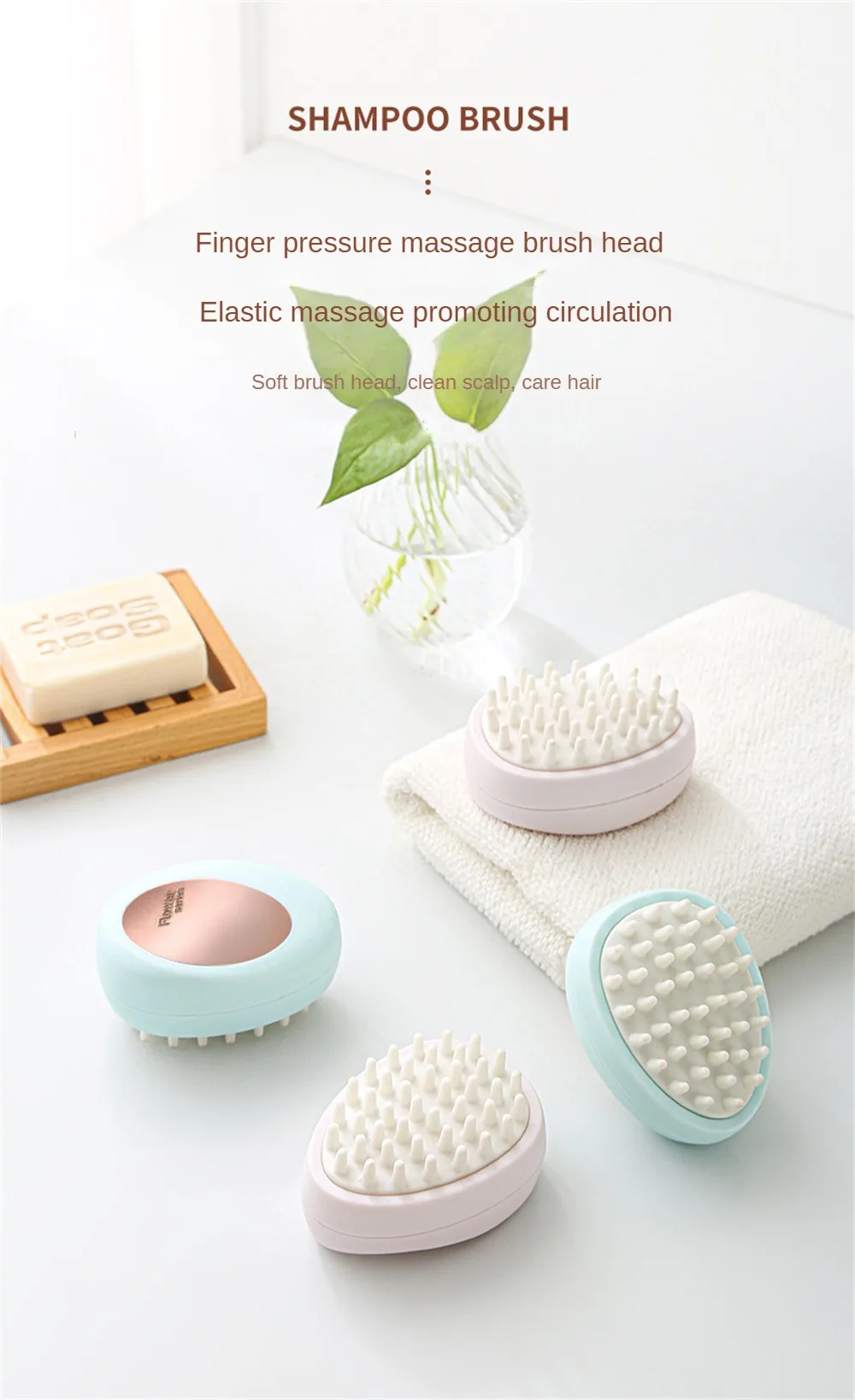 Description Picture 4 of itemHair Shower Brush Comb Head Body Scalp Massage Adult Male And Female Soft Teeth Soft Hair Care Bath Brush Silicone Pet Handheld