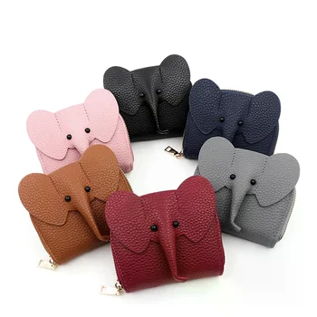 Portamonete in Pelle PU a Forma di Elefantino, Ciondolo per Borsa da Donna, Porta Carte Creativo, Porta Rossetto, Bustina con Cerniera per Contanti