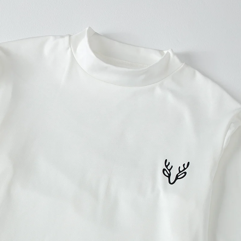 Autumn Men White Basic Bottoming Small Turtleneck Shirt Casual Long Sleeve T-shirt Teenagers Warm