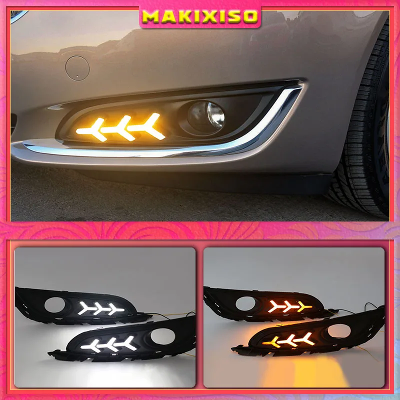 

Дневные ходовые огни, 1 светодиодный ные дневные ходовые огни с указателем поворота и ночным синим светом для Buick Opel Regal Insignia 2013 2014 2015