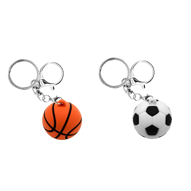 50PCS 3D Basketball Keychain Wholesale Football Keyring Stereosphere Key  Chain for Car Key Accessories Kid Toy Bag Pendant Gifts