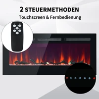Настенные и встроенные электрические камины, 106,5×46,5×12 см, пульт дистанционного управления и сенсорный экран, 900/1800 Вт, 42 дюйма, — изображение 6