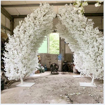 2.4m or 8ft Customized White Pink Artificial Indoor Wedding Decoration 1