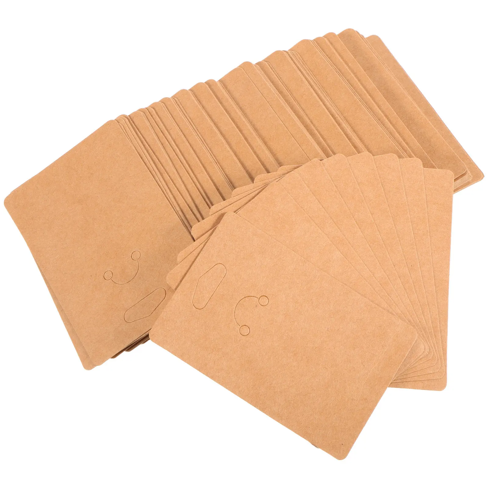 100Pcs 크래프트 종이 키 체인 디스플레이 카드 소규모 비즈니스 보석 포장 용품을위한 소박한 갈색 키 체인 카드 홀더