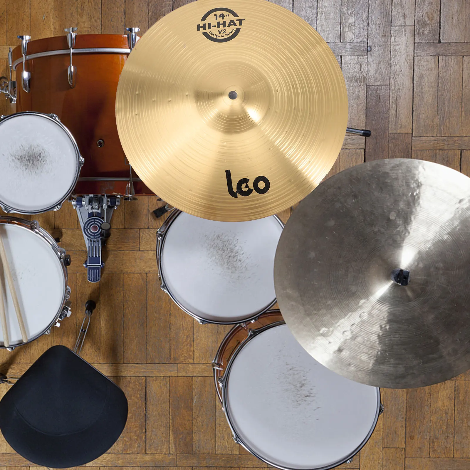 Crash Cymbal Drum Musical Instrument Accessories Brass Percussion Cymbals Prop for Drum Players 14/16 Inch Size Optional