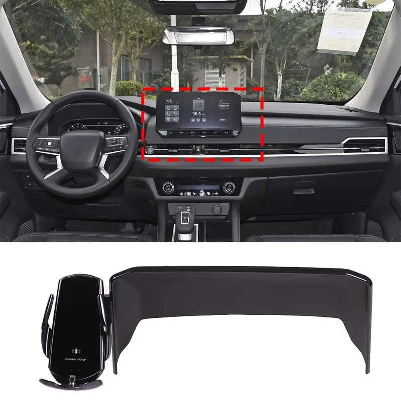 

For Mitsubishi Outlander 2022-2024 ABS Black Car Styling Car Center Screen Mobile Phone Holder Car Interior Accessories