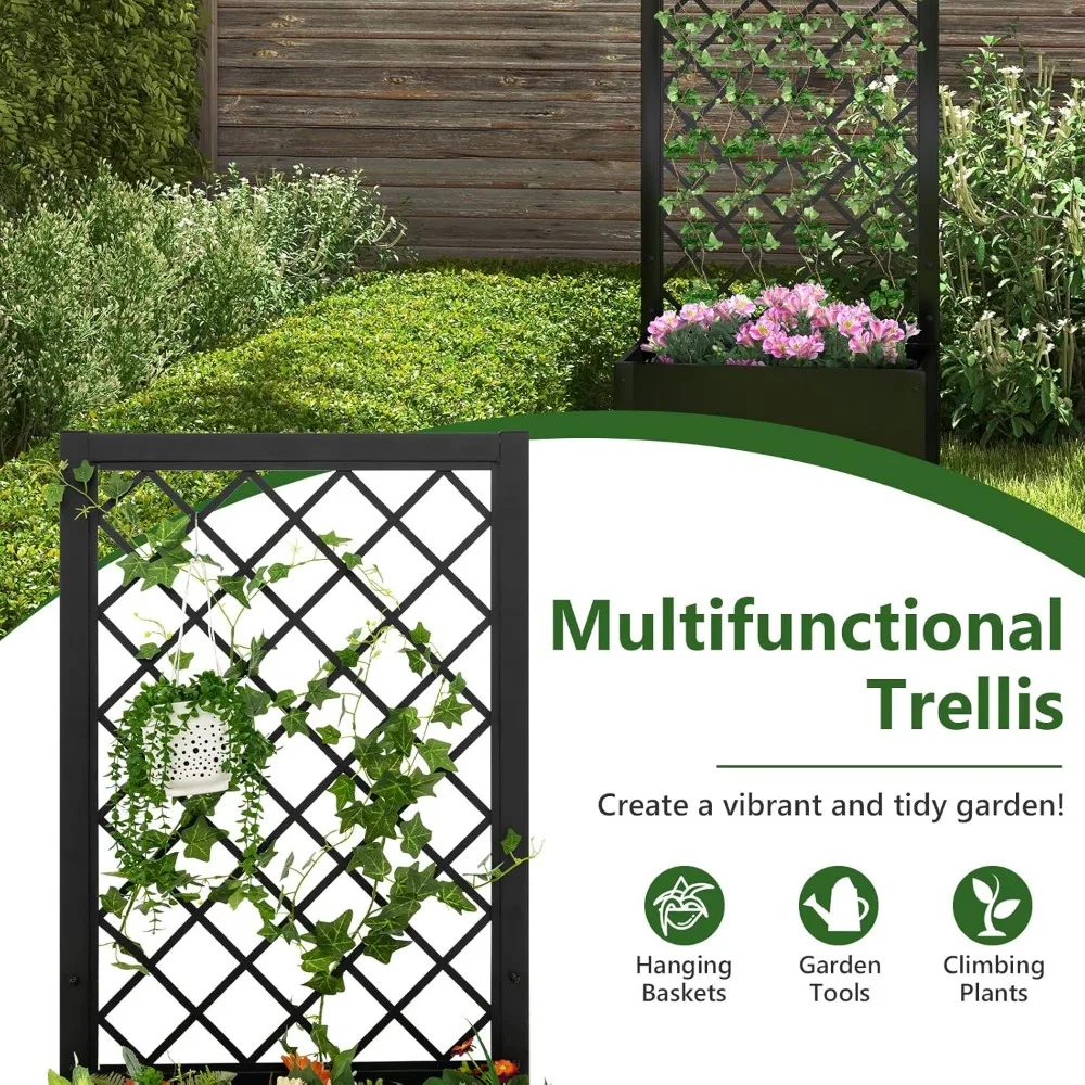 Raised Garden Bed with Trellis, 44" Vertical Planter 5