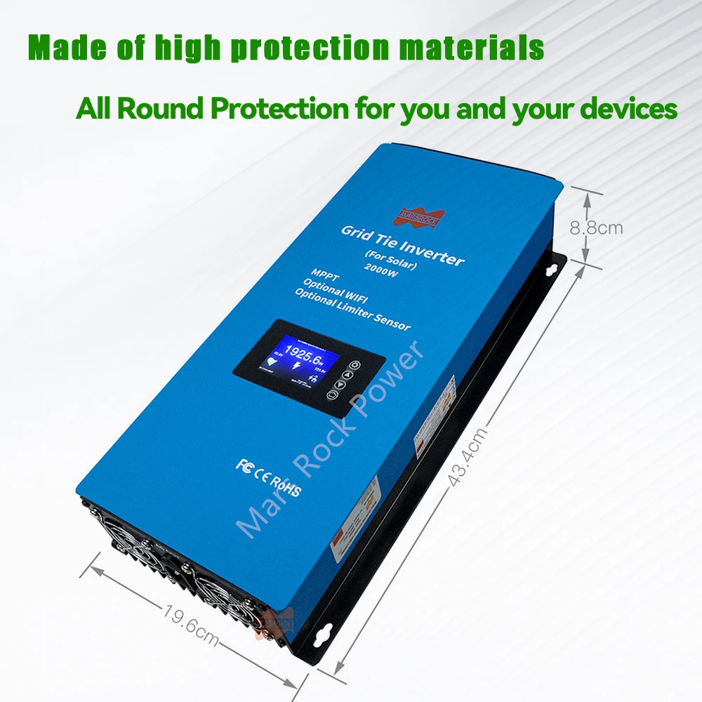 MPPT 2000W 그리드 타이 마이크로 인버터 리미터 인버터 48V AC 230V US240V WIFI 원격 모니터 태양 광 변환기 가전 제품