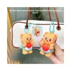 Cartoon Swimming Ring Seaside Holiday Butter Bear Key Chain Cute Durian Pendant Street Beauty Cream Bear Pastry Chef Keychains 1