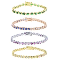 Bracelet en zircone cubique 5A CZ, lunette géométrique de différentes formes, chaîne de Tennis, bijoux classiques à la mode pour femmes 6