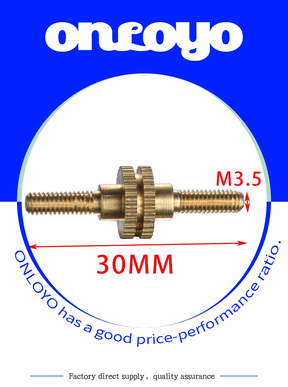 For BARUDAN Embroidery Machine Parts Accessories Hoop Adjust Screws Slotted Copper Size M3.5 Length 30MM