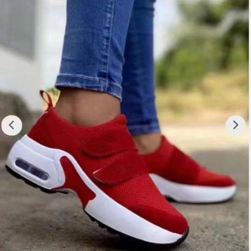

Women Tennis Shoe New Mesh Breathable Sneakers Air Cushioning Cushioning Shoes Women Slip-On Walking Shoes Vulcanized Zapatillas