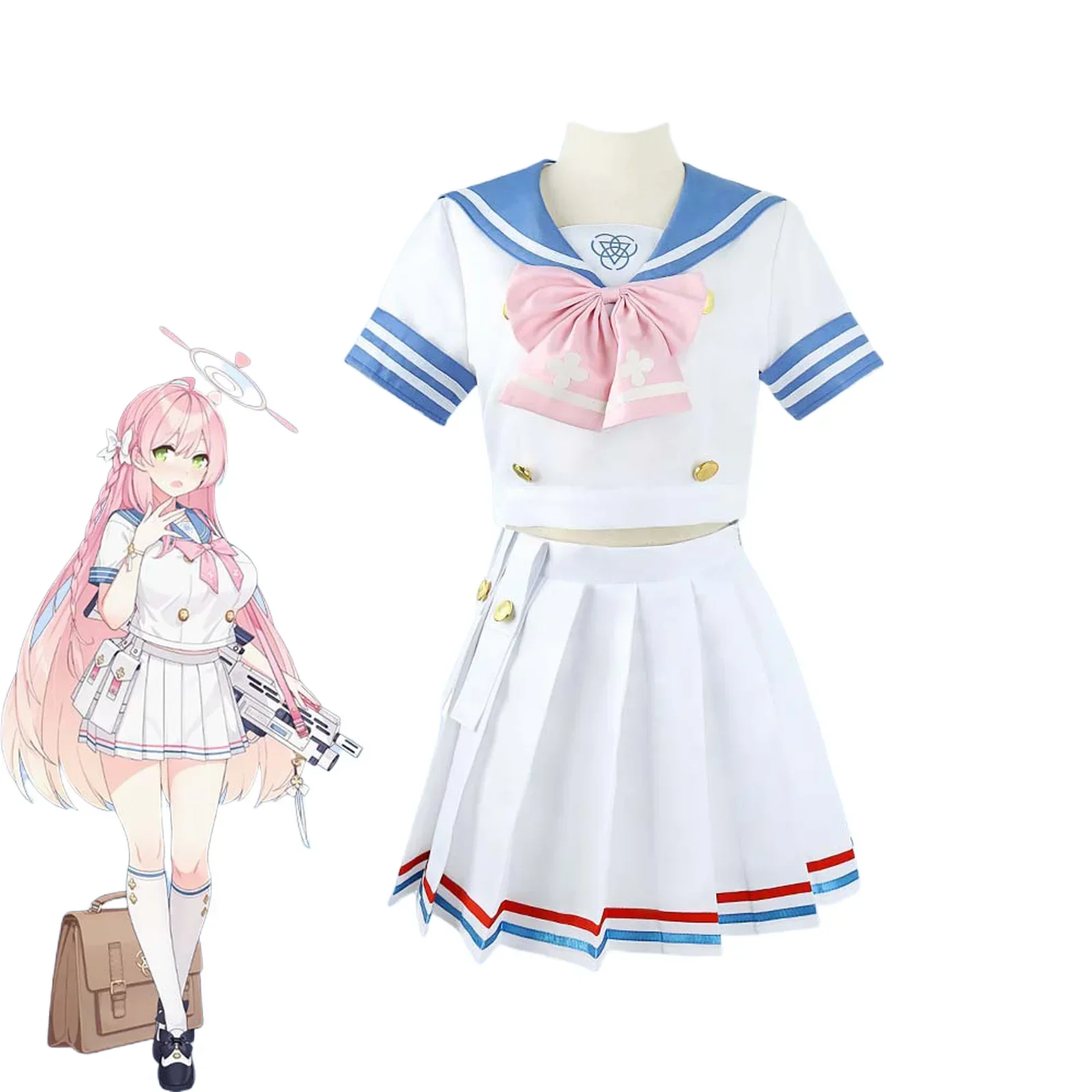 

Blue Archive Anime Game Urawa Hanako Cosplay Costume Navy Collar Jk Uniform Skirt Woman Sexy Kawaii Carnival Sailor Suit