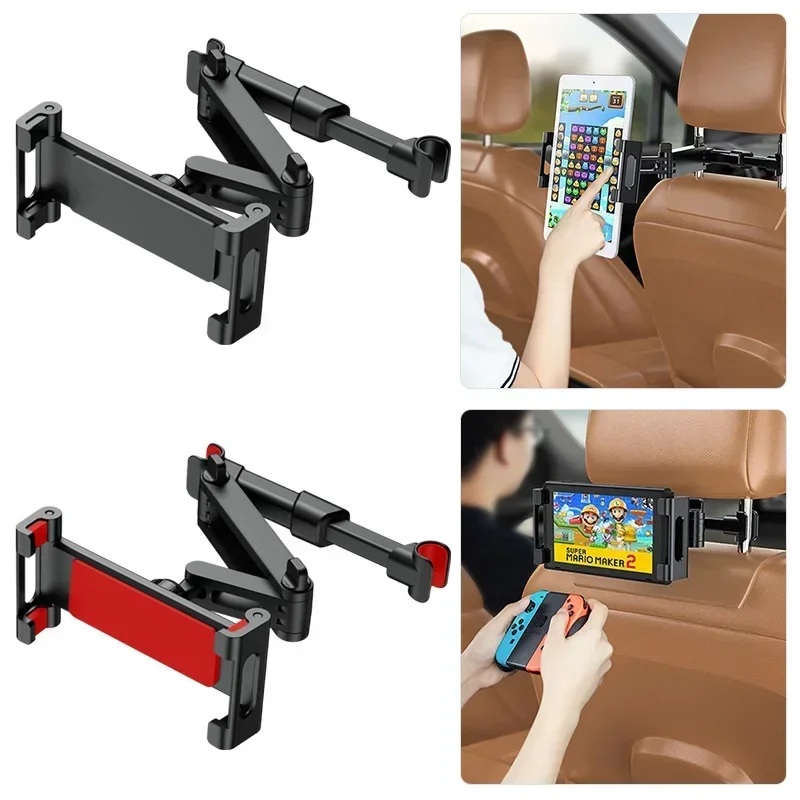 Car Headrest Tablet Holder, Adjustable Mount Cradle for iPad Air Mini & 4.7-12.9" Devices, Headrest Mount Compatible with Car