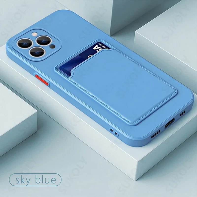 Luxus-Geldbörse mit Kartensteckplatz-Halter-Telefon-Kasten für iPhone 12 13 11 Pro Max X XR XS Max 7 8 Plus SE 2022 Weiche TPU-Geldbörse B_voghion.com