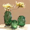 Glass Vase Sea Cucumber Shape Irregular Grain Spine Fold Green Terrarium Hydroponic Accessories Flower Vase Home Decoration 1