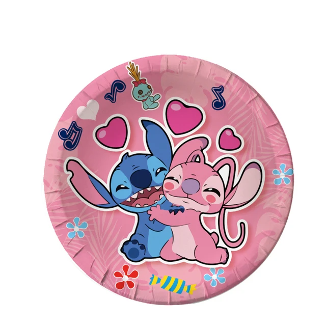Disney Pink Lilo & Stitch Party Supplies tovaglioli di carta tovaglia piatti  palloncini punto tema Baby Shower Girls Birthday Decor - AliExpress