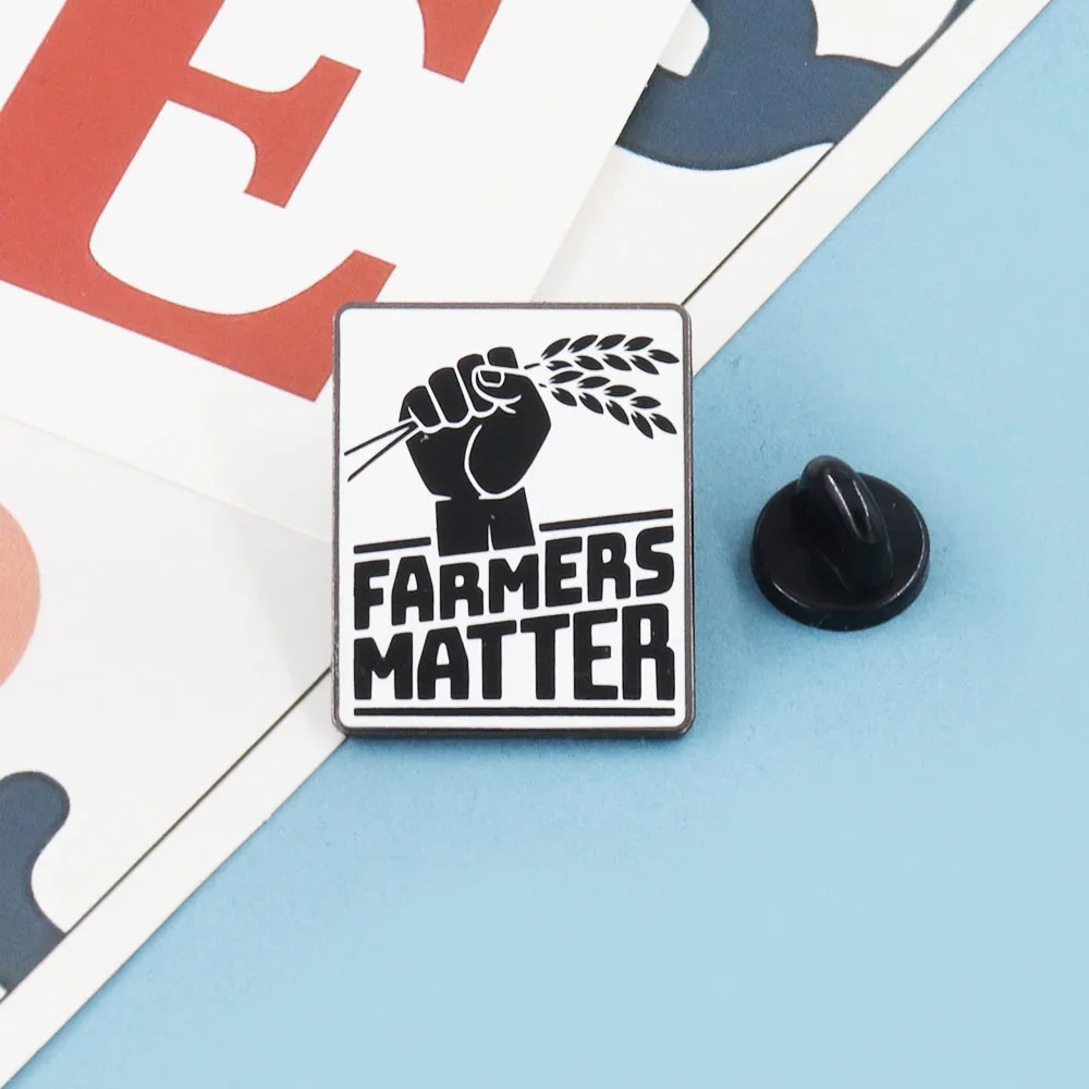 Farmers Matter quote Support family Country Life holding Wheat ears  Thanksgiving crops food Enamel Pin Backpack Hat Decor - AliExpress, image size:1000x1000